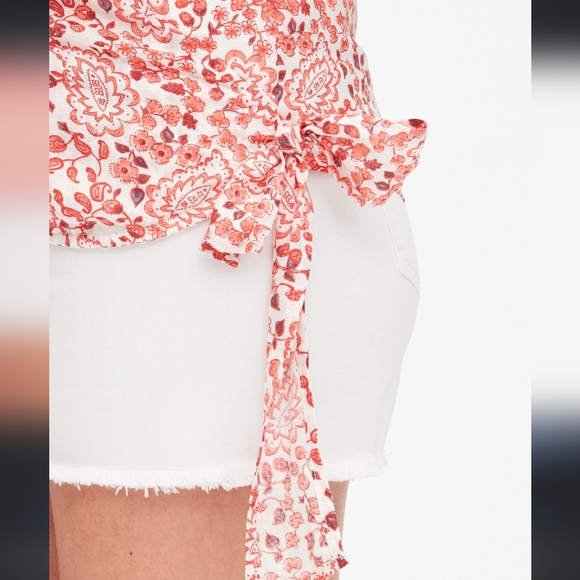 Gap Maternity Wrap Top Linen Paisley Print - Picture 3 of 14